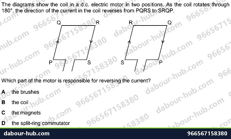 IGCSE Physics 4.5.5 THE D.C. MOTOR - Question 10