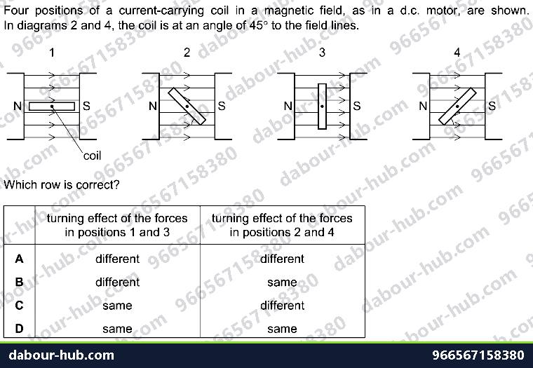IGCSE Physics 4.5.5 THE D.C. MOTOR - Question 3