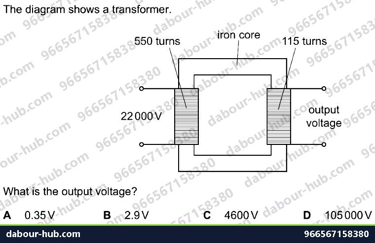 IGCSE Physics 4.5.6 THE TRANSFORMER - Question 3