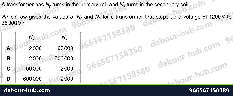 IGCSE Physics 4.5.6 THE TRANSFORMER - Question 4