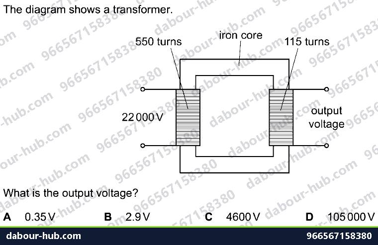 IGCSE Physics 4.5.6 THE TRANSFORMER - Question 6