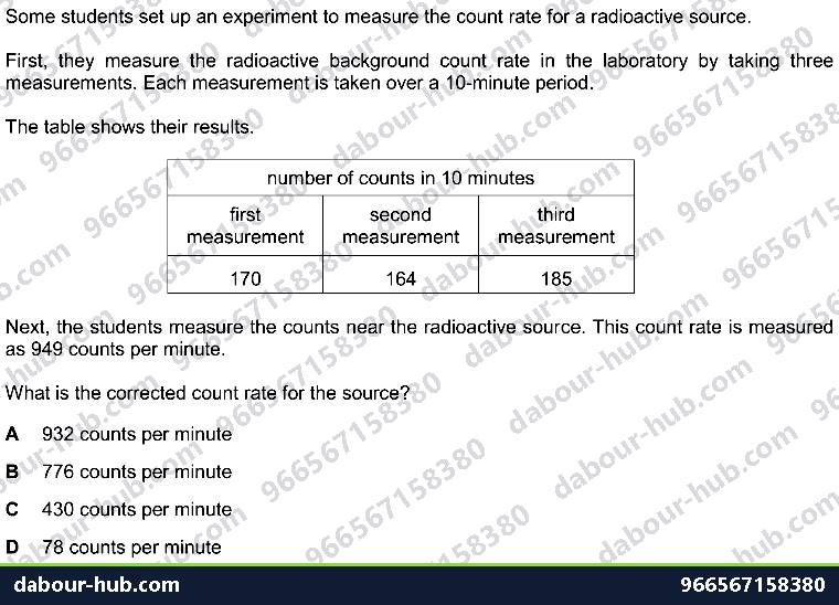 IGCSE Physics 5.2.1 DETECTION OF RADIOACTIVITY - Question 10