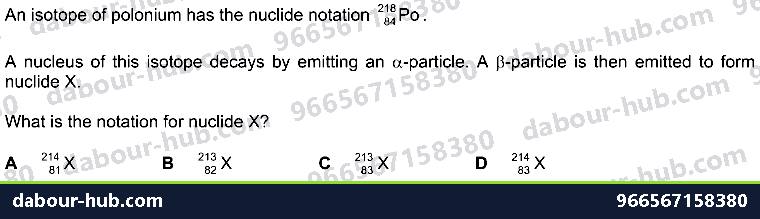 IGCSE Physics 5.2.2 THE THREE TYPES OF NUCLEAR EMISSION - Question 1