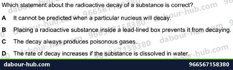 IGCSE Physics 5.2.3 RADIOACTIVE DECAY - Question 8