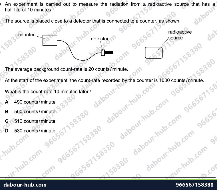IGCSE Physics 5.2.4 HALF-LIFE - Question 3