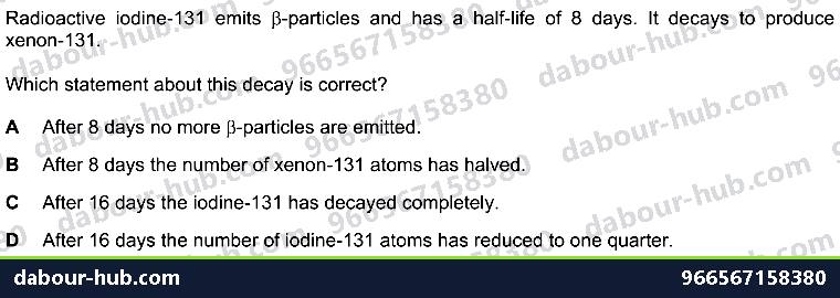 IGCSE Physics 5.2.4 HALF-LIFE - Question 7
