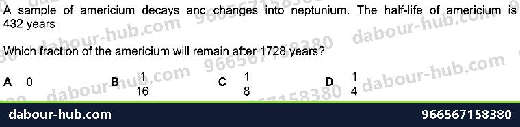 IGCSE Physics 5.2.4 HALF-LIFE - Question 9