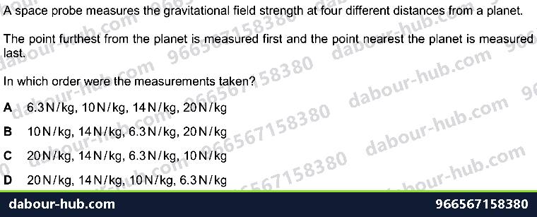 IGCSE Physics 6.1.2 THE SOLAR SYSTEM - Question 2