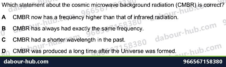 IGCSE Physics 6.2.3 THE UNIVERSE - Question 4
