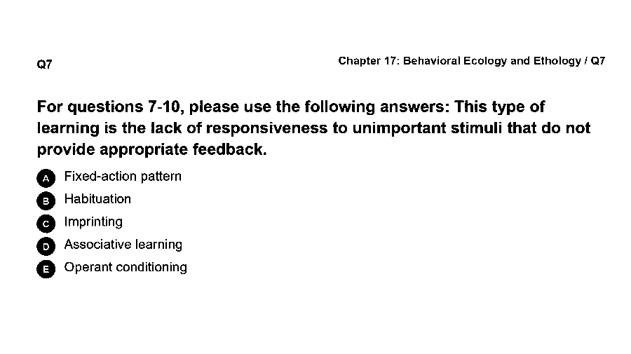 This type of learning is the lack of responsiveness to unimportant stimuli that do not provide appropriate feedback.