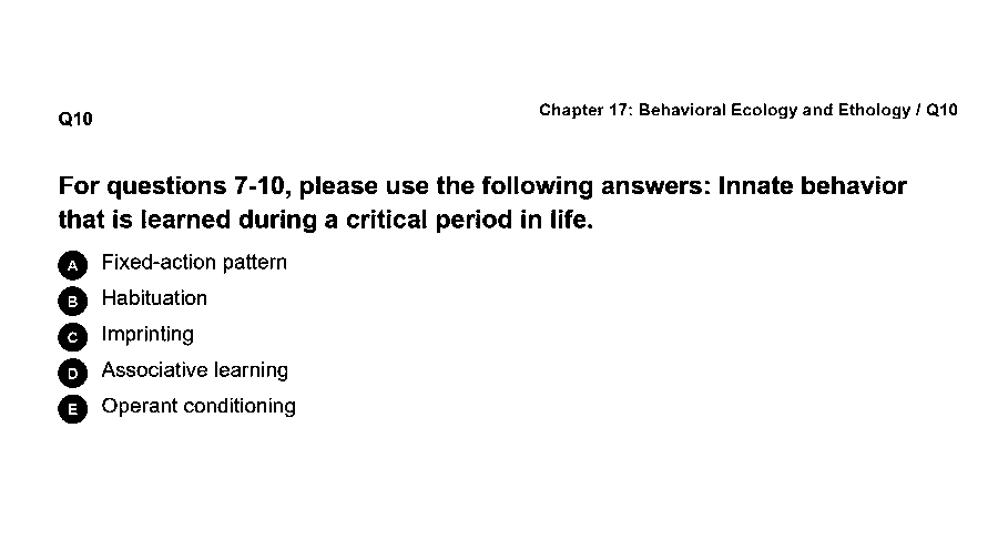 Innate behavior that is learned during a critical period in life.