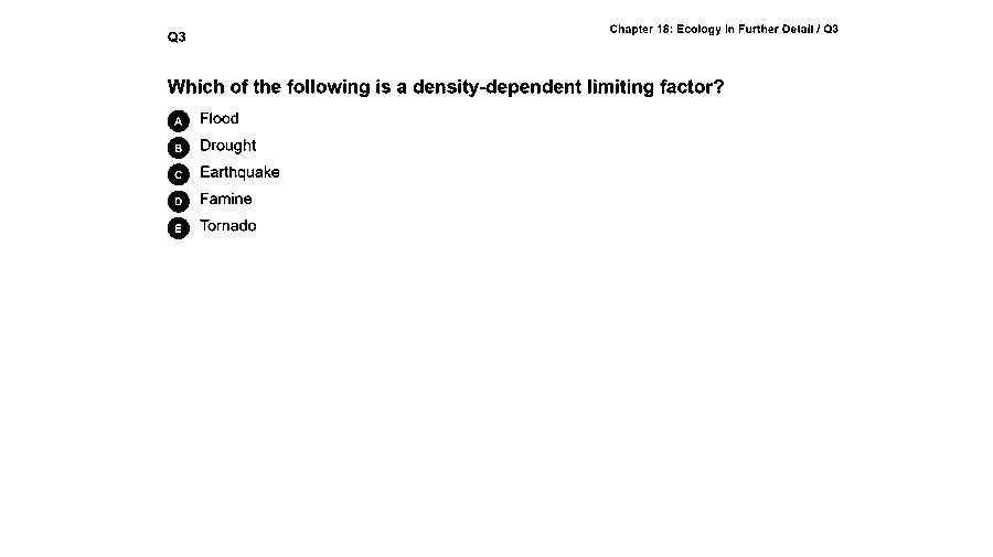 Which of the following is a density-dependent limiting factor?