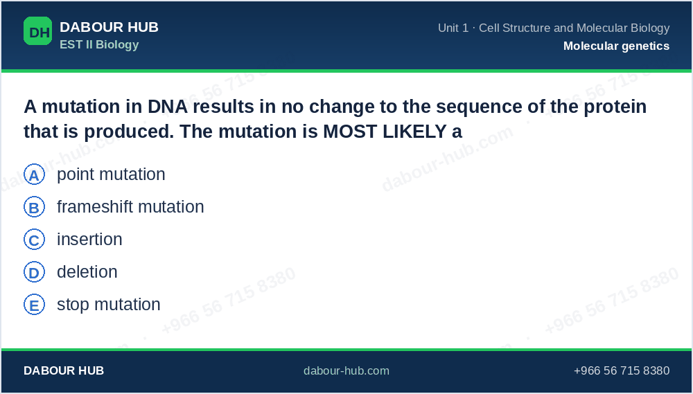 SAT Biology - Question 091