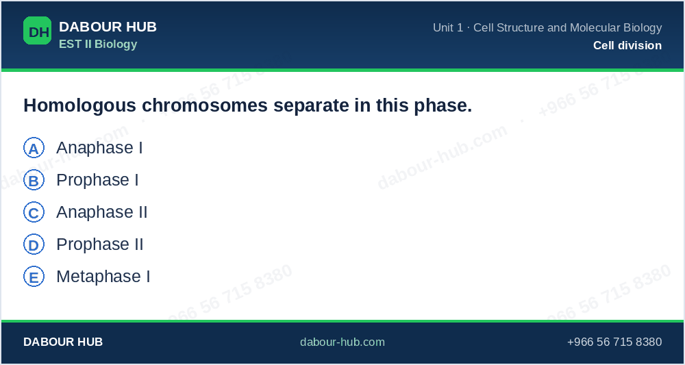 SAT Biology - Question 106