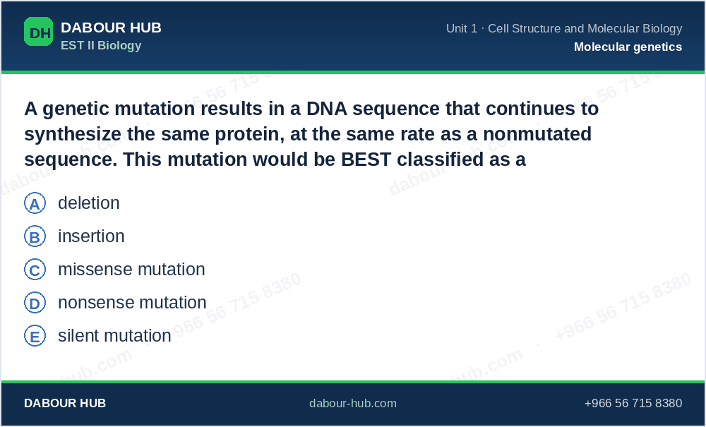 SAT Biology - Question 130