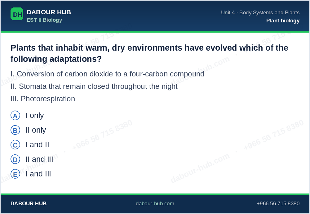 SAT Biology - Question 171